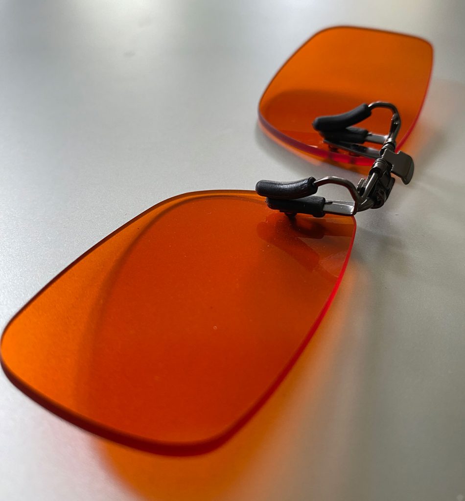 Clip On Orange Lens Blue Light Blockers (Nighttime) Midwest Red